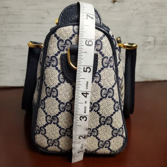 Vintage GUCCI GG Supreme Monogram Ophidia GG Blue Boston Bag #2390069 - Picture 16 of 16